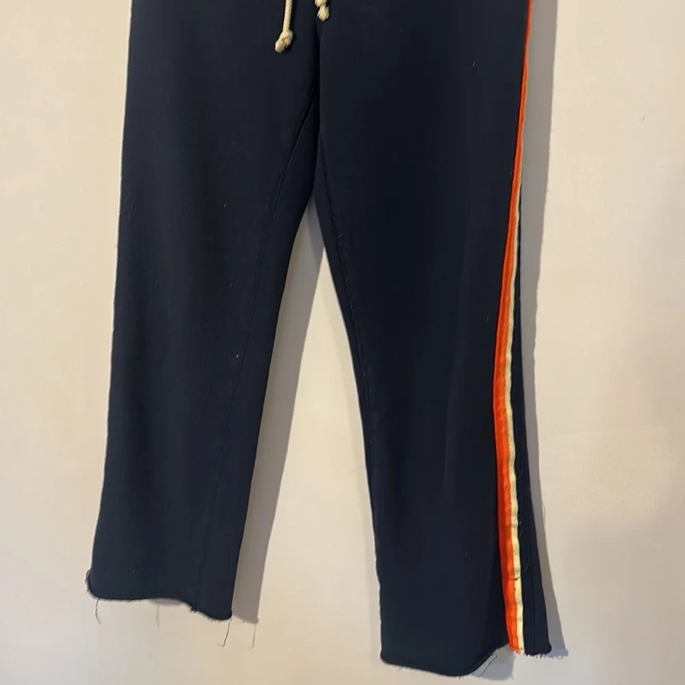 MOTHER Navy Striped Cotton Jogger Sweatpants casual sporty women size XS - Picture 3 of 10